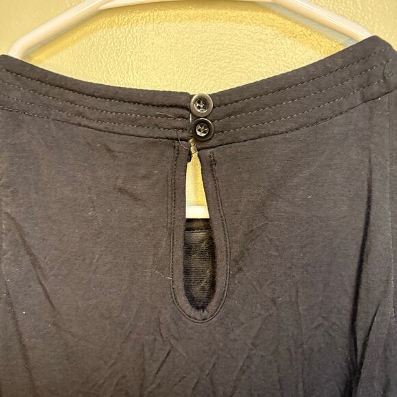 Anthropologie Bordeaux Black Cable Pattern Crewneck Sleeveless Blouse Small - Picture 2 of 9